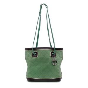CHANEL RUNAWAY LAMBSKIN QUILTED COUNTRY CLUB TOTE GREEN BLACK TOTE BAG HANDBAG